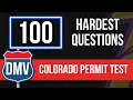 Colorado DMV Permit Test 100 Hardest Questions