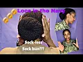 Locs Military sock bun without the sock life hack