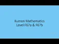 Kumon Mathematics F67a F67