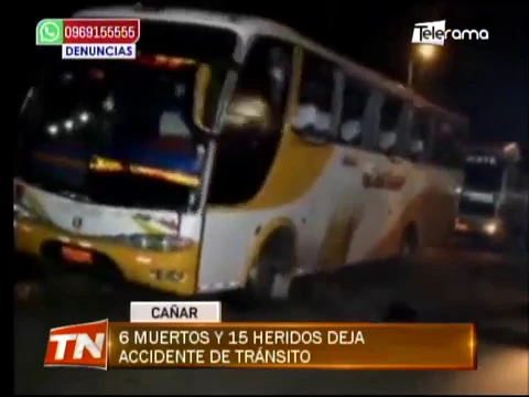 6 muertos y 15 heridos deja accidente de tránsito