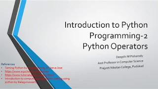 Python Part 2 - Operators