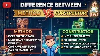 Difference Between Method and Constructor in Java Java Interview Questions Java Tutorial