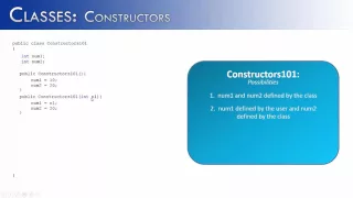 Classes Part 12 Constructors Java