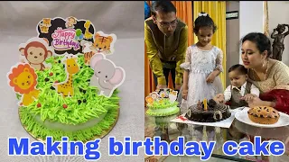 Download Making birthday cake || Jungle theme cake || Cake tools shop || Birthday celebration MP3