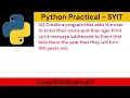 BSc IT semester 3 Python Programming practical solutions