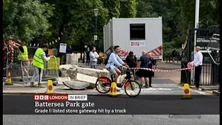 Shooting facial recognition sinkhole air guitar crime Grade II listed statue hit by truck UK