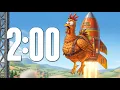 2 Minute Timer Rocket Chicken Blast Off Countdown with Music for Kids