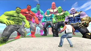 Franklin Save His Hulk Team From Thanos Team In Indian Bike Driving 3D