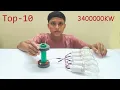 Top 10 Free electricity energy 3400000KW 220v magnetic generator with light bulb at home