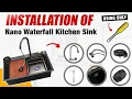 How to install Nano Waterfall Kitchen Sink Pull-Out Mixer Faucet Ruhe Handmade SS Kitchen Sink