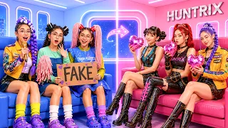 Festa Caçadores de Demônios K-Pop na Vida Real ! Como Entrar Escondido no Huntrix Club !