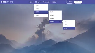 Responsive Navigation Bar With Multi-level Dropdown Using HTML CSS