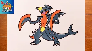How to Draw Pokemon Mega Garchomp Step by Step