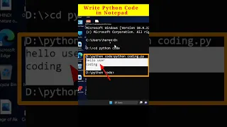 How run python code written in Notepad using command prompt