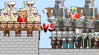 CAN THE ILLAGER ARMY CROSS THE BRIDGE AND DESTROY THE VILLAGER CASTLE? | Minecraft Mob Battle