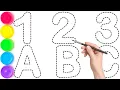 ABC 123 Coloring Page Let s Learn How to Draw 123 ABC Easy Step by Step for Children KS ART