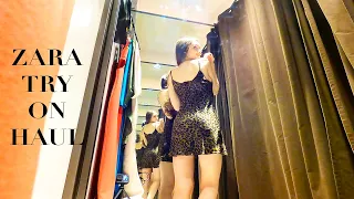 trying on dresses at a zara store in greece changing room try on haul