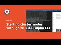 Starting cluster nodes with Ignite 3 0 0-alpha CLI