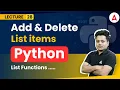 Add delete items in a list Python Programming Full Course Coding Adda247
