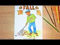 Fall coloring page for kids Autumn