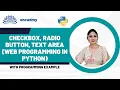 Checkbox radiobutton textarea dropdown CGI programs in python