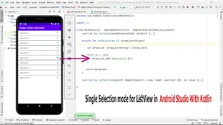 Single Selection mode for ListView in Android Studio With Kotlin