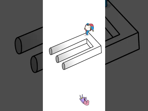 How is this possible?😱3D Trick Art😱Optical Illusion Animation by Pomni&Jax&Gummigoo😎#3d #shrots