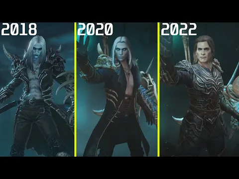 Diablo Immortal 2018 vs 2020 vs 2022 Character Model Comparison - Demo vs Retail