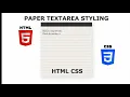 Paper Textarea Styling - HTML CSS