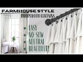 Bleached Dropcloth Curtains No Sew Curtains Farmhouse Style Curtains DIY Window Treatments