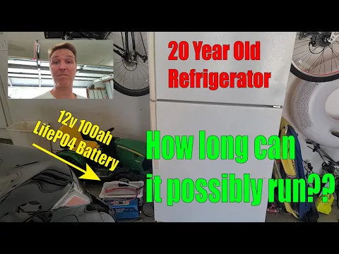 Download MP3 How long can a 12v 100ah LifePO4 Battery run a 20 year old Full Size Refrigerator?  Let's find out!