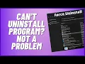 Can t Uninstall Program Not A Problem