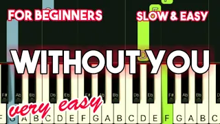 Download MARIAH CAREY - WITHOUT YOU | SLOW \u0026 EASY PIANO TUTORIAL MP3