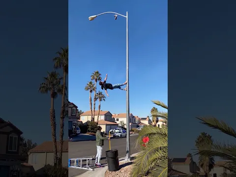 Walking on a Light Pole 😮