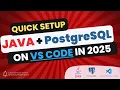 How to Connect PostgreSQL with Java in VS Code Step-by-Step Tutorial 2025