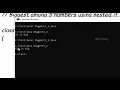 2 1 9 biggest among 3 numbers java program in TELUGU using nested if