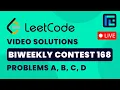 Leetcode Biweekly Contest 168 Solutions - A to D by Vibhaas TLE Eliminators