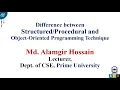 OOP C -02 Differences between structured programming and object-oriented programming technique