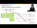 Discussing the closed-form solution - Machine Learning Regression