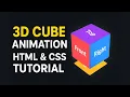 How to Create 3D Cube Animation Using HTML CSS Beginners Friendly