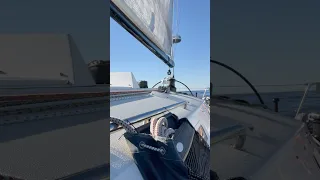 No one driving 😝#ourladydefiant #yachtracing #sailing #cruising