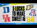 Five LOCKS to make the Sweet 16 2026 NCAA Tournament Predictions