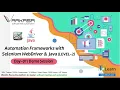 Automation Frameworks with Selenium WebDriver and Java Level 2 Demo Day-01 Session