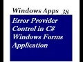 Error Provider Control in C Windows Forms Application