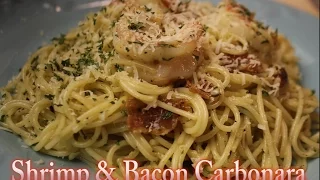 CARBONARA with SHRIMP BACON