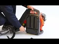 Backpack leaf blower strap adjustment