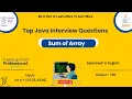 Top Java Interview Questions Sum of Array Explained with Example English LMTI