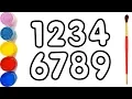 Glitter Number 0 to 9 drawing and coloring pages Learn Colors Learn numbers for kids