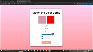 Match the Color Game Using HTML CSS and JavaScript with Source Code