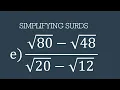 SIMPLIFYING SURDS E15e